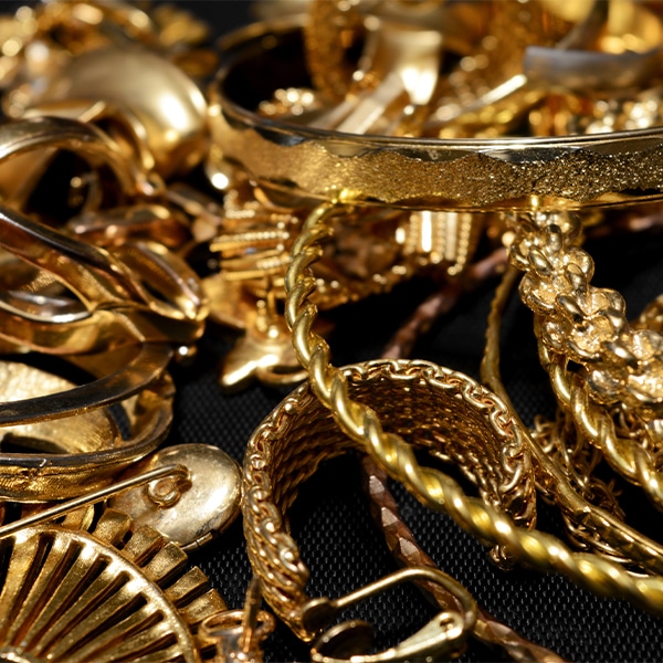 Assorted gold jewelry